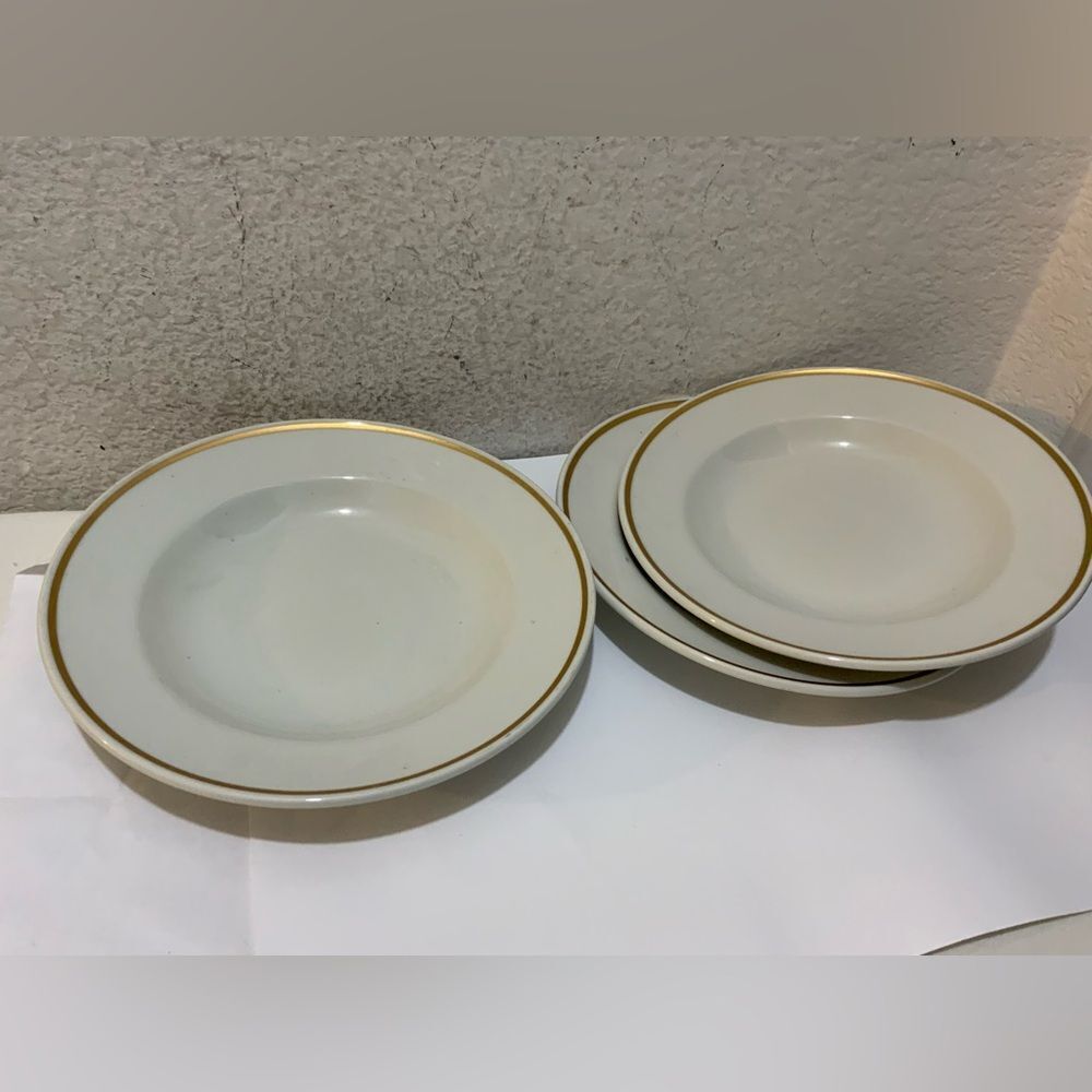 Rego Porcelain salad Plates w Gold Trim Made in Korea  e 408 set of 3